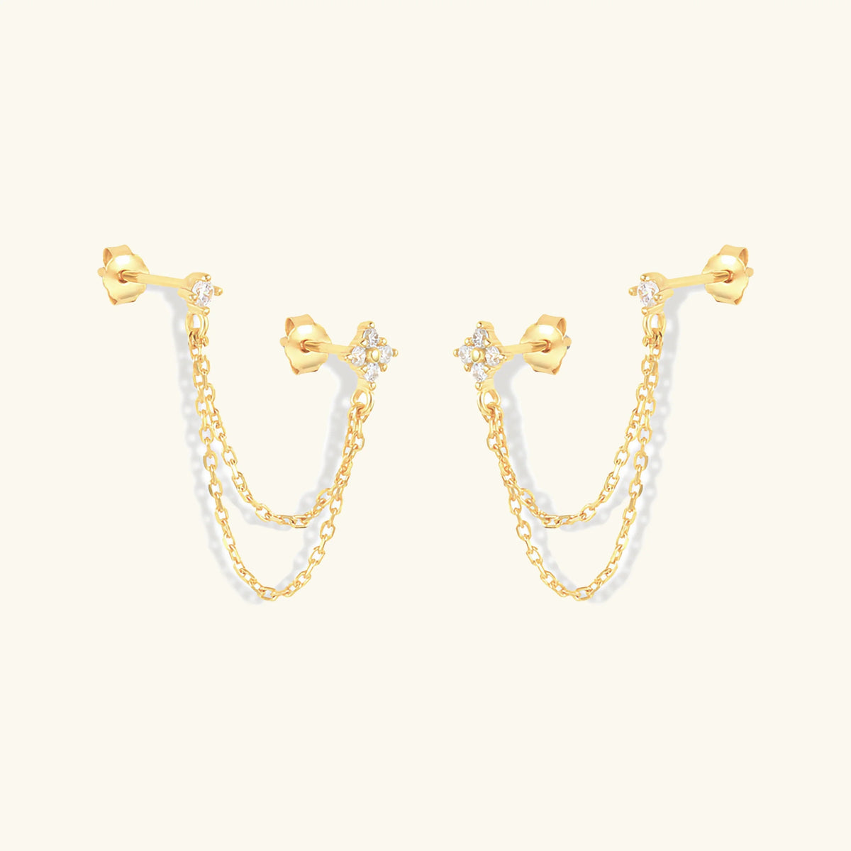 [Amore]Kendall Diamond Chain Stud