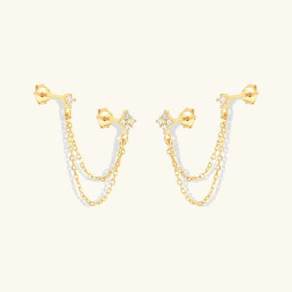 [Amore]Kendall Diamond Chain Stud