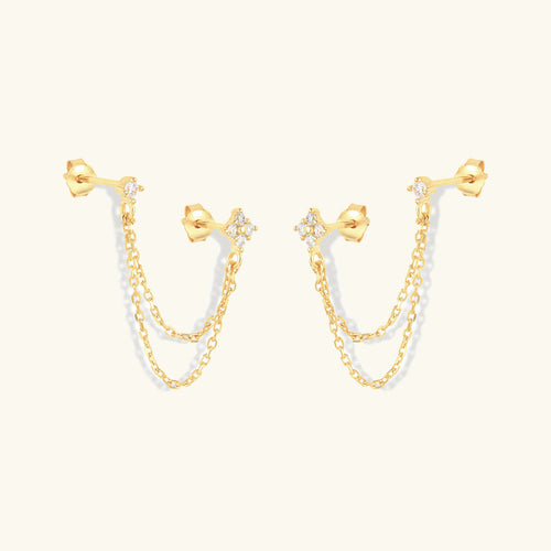[Amore]Kendall Diamond Chain Stud