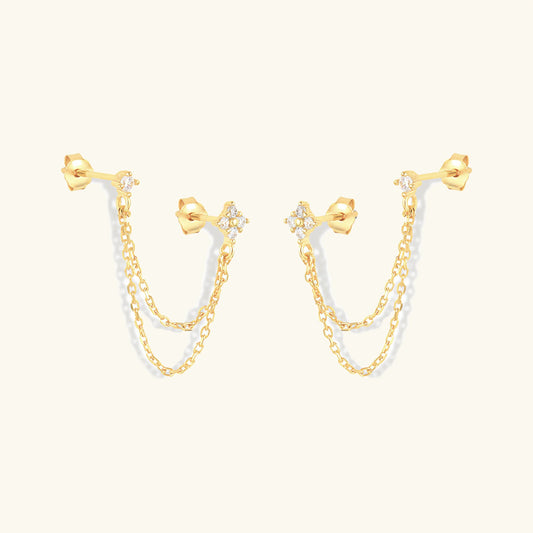 [Amore]Kendall Diamond Chain Stud