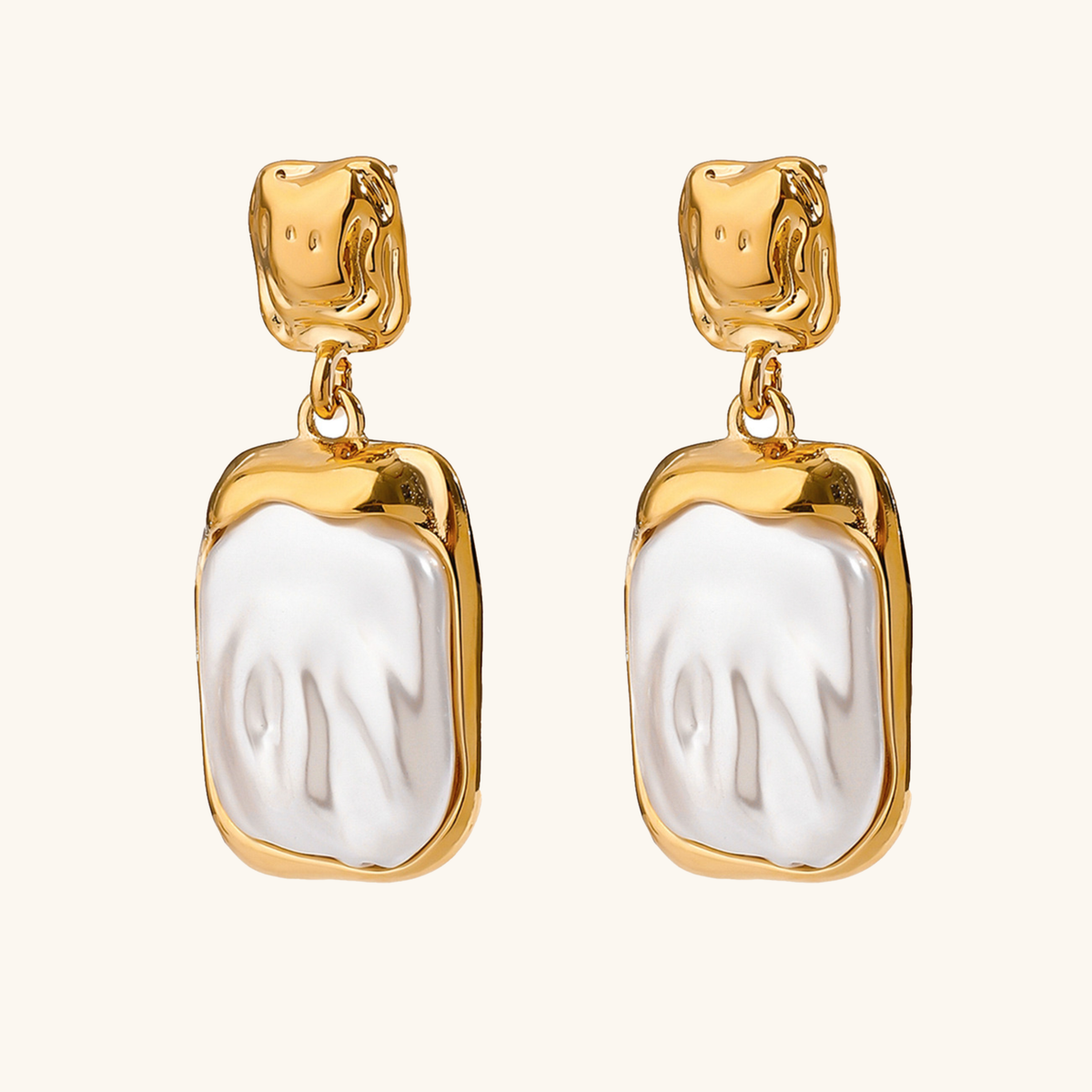 [Amore]Brittany Freshwater Pearl Slate Earrings