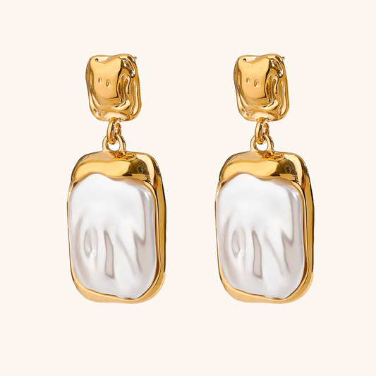 [Amore]Brittany Freshwater Pearl Slate Earrings