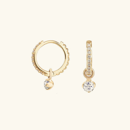 [Amore]Blake Reversible Diamond Hoops