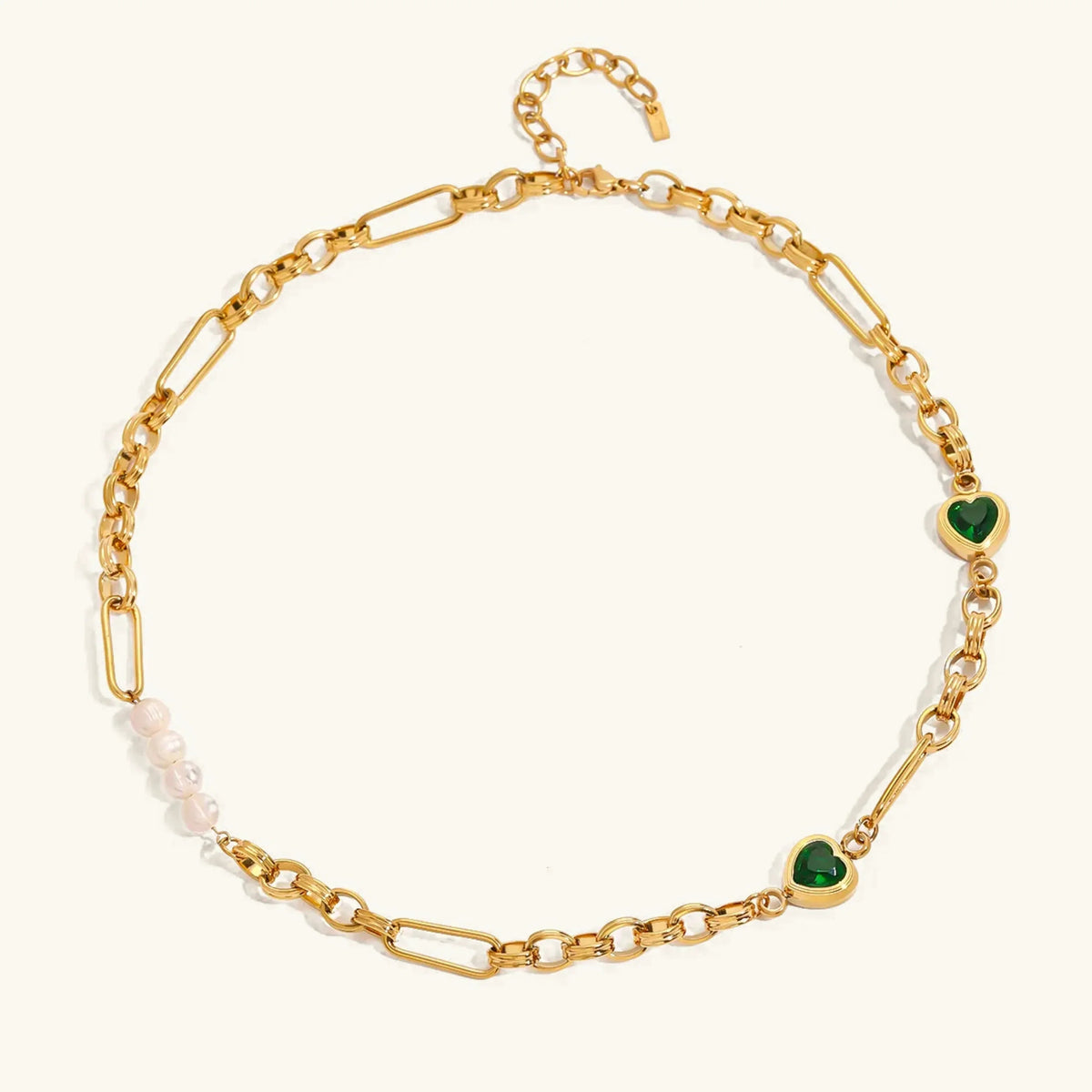 [Amore]Maddison Pearl Chain Gold Necklace