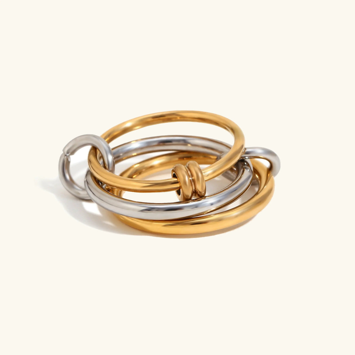 [Amore]Jessica Two-Tone Ring Stack