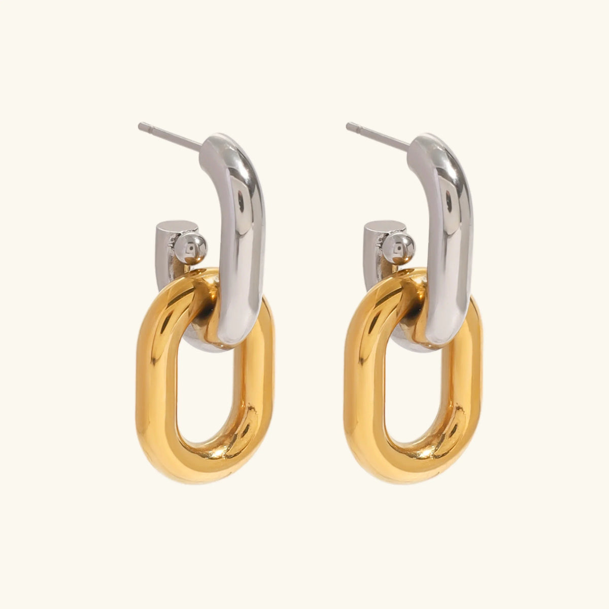 [Amore]Taylor Two Tone Double Hoops