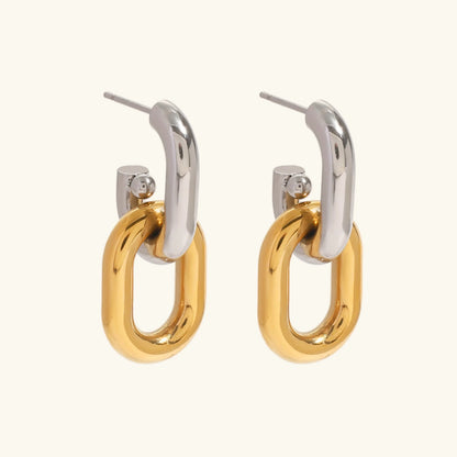 [Amore]Taylor Two Tone Double Hoops