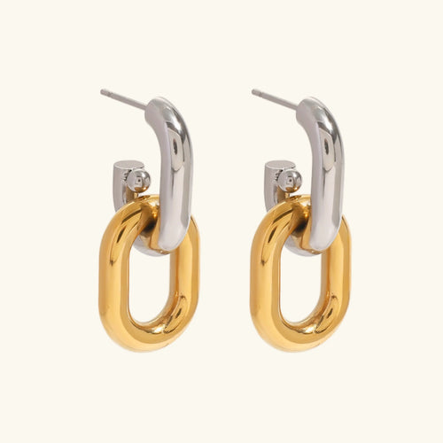 [Amore]Taylor Two Tone Double Hoops