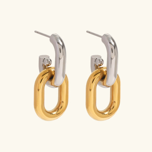 [Amore]Taylor Two Tone Double Hoops