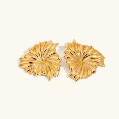 [Amore]Rafaela Sculpted Petal Gold Earrings