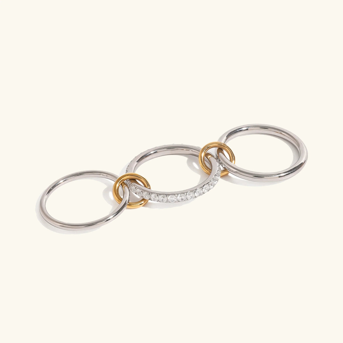 [Amore]Desiree Stacked Diamond Ring