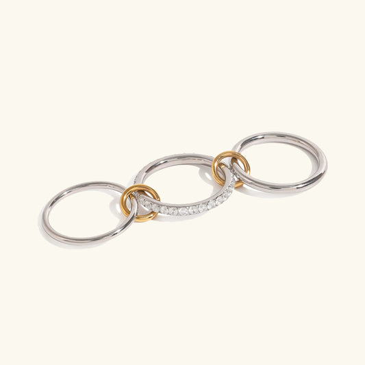 [Amore]Desiree Stacked Diamond Ring