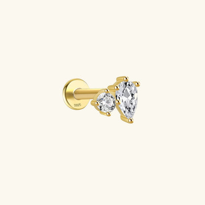 [Amore]Kate Flat Back Diamond Stud