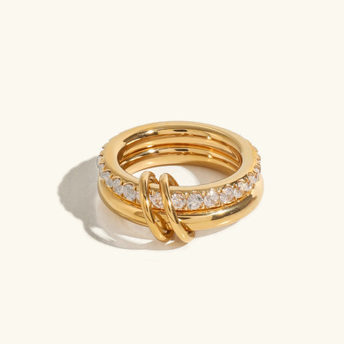 [Amore]Alison Stacked Diamond Ring