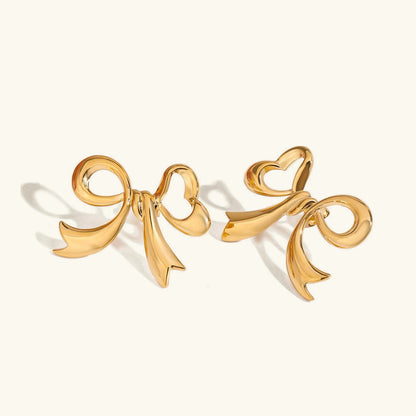 [Amore]Carissa Gold Bowtie Earrings