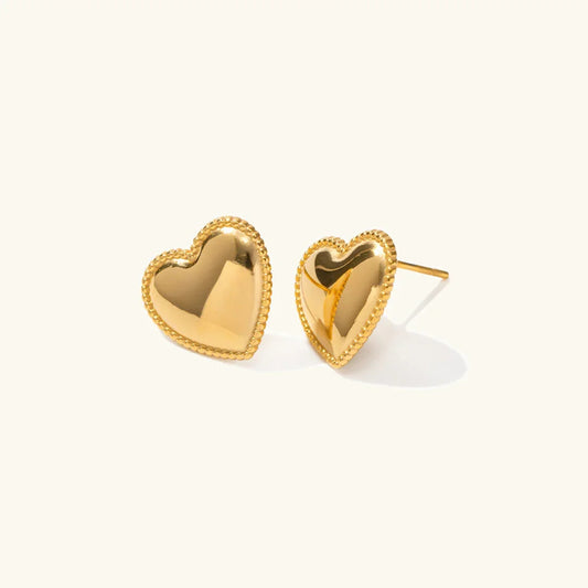 [Amore]Ruth Heart Gold Earrings