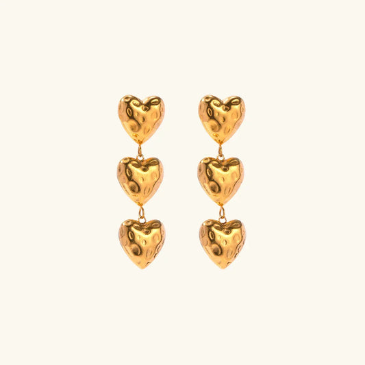 [Amore]Heather Heart Gold Earrings