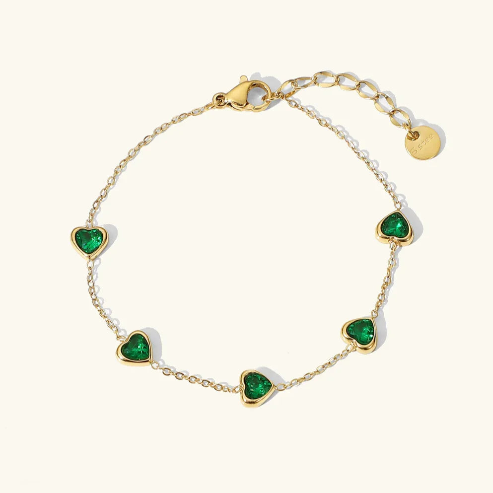 [Amore]Francia Green Heart Bracelet