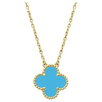 [Amore]CLOVER 15MM VINTAGE TURQUOISE NECKLACE