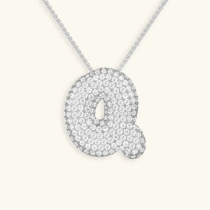 [Amore]Bubble Initial Diamond Necklace