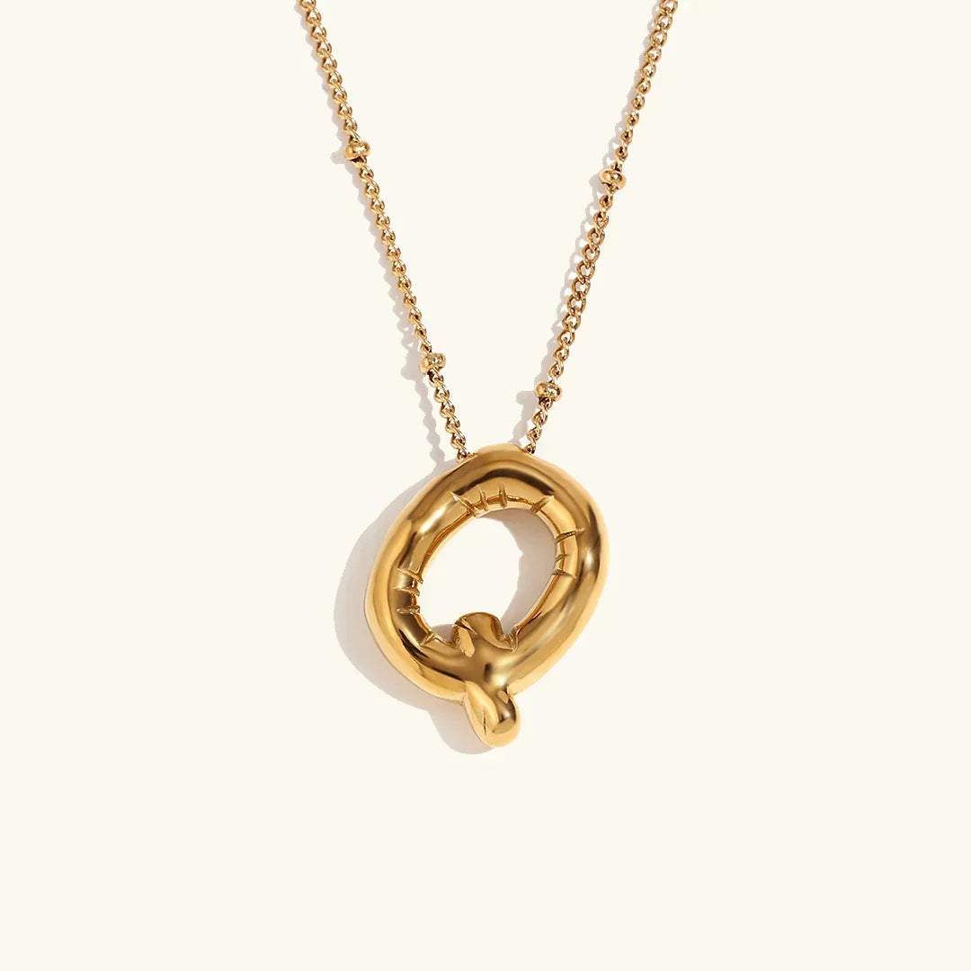 [Amore]Balloon Gold Initial Necklace
