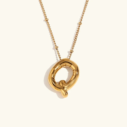[Amore]Balloon Gold Initial Necklace
