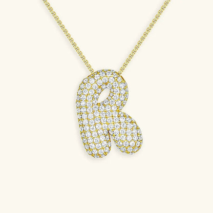 [Amore]Bubble Initial Diamond Necklace