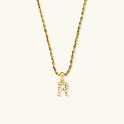 [Amore]Elodie Initial Letter Pearl Necklace