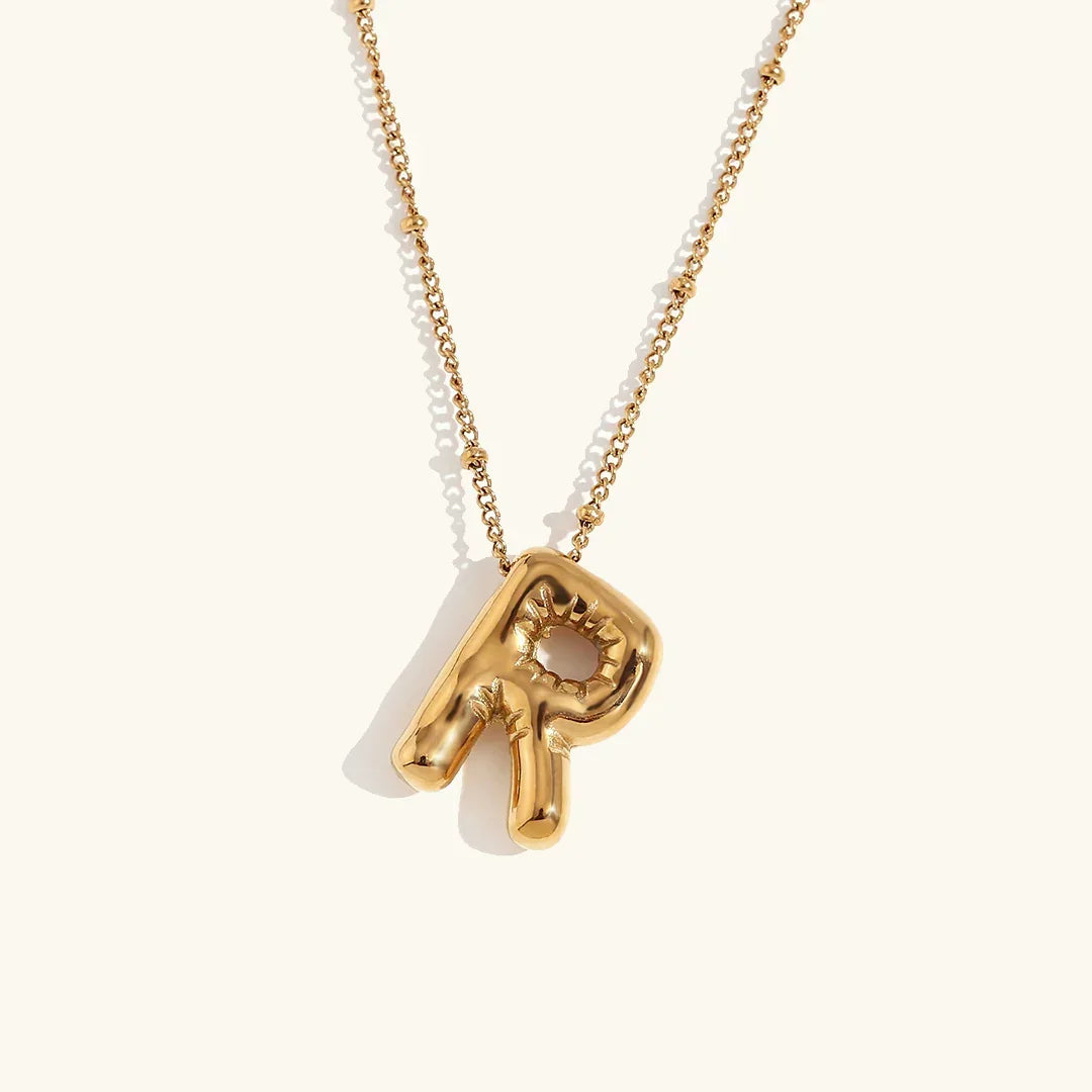 [Amore]Balloon Gold Initial Necklace