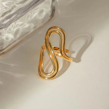 [Amore]Halle Abstract Gold Ring