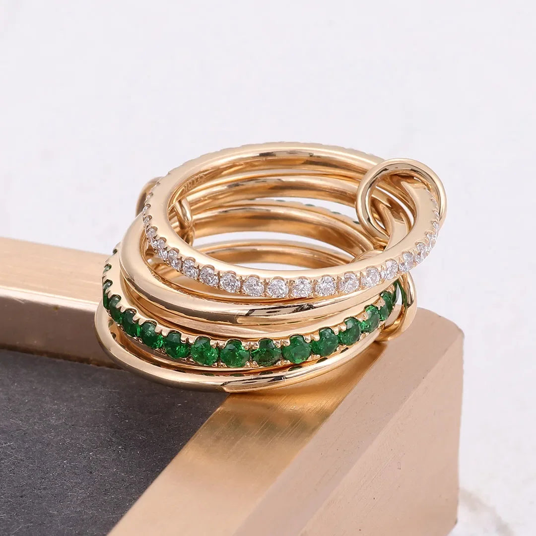 [Amore]Imani Stacked Diamond Ring