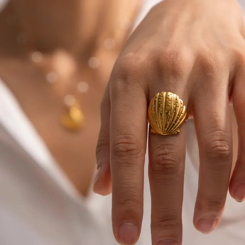 [Amore]Aloha Gold Seashell Ring