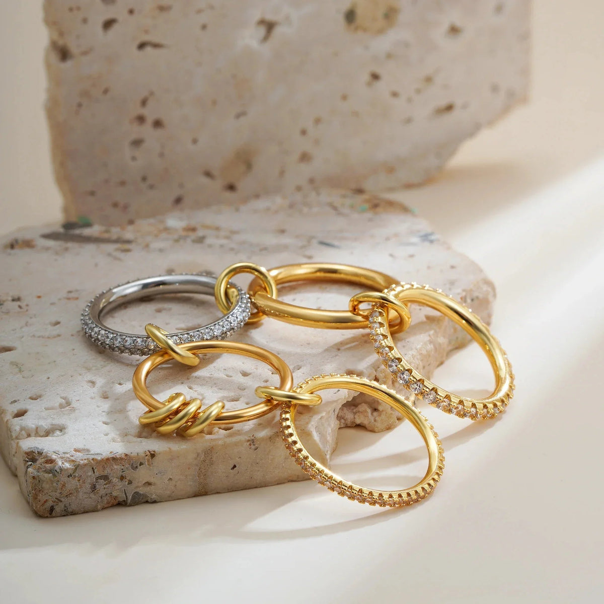 [Amore]Blaise Stacked Diamond Ring