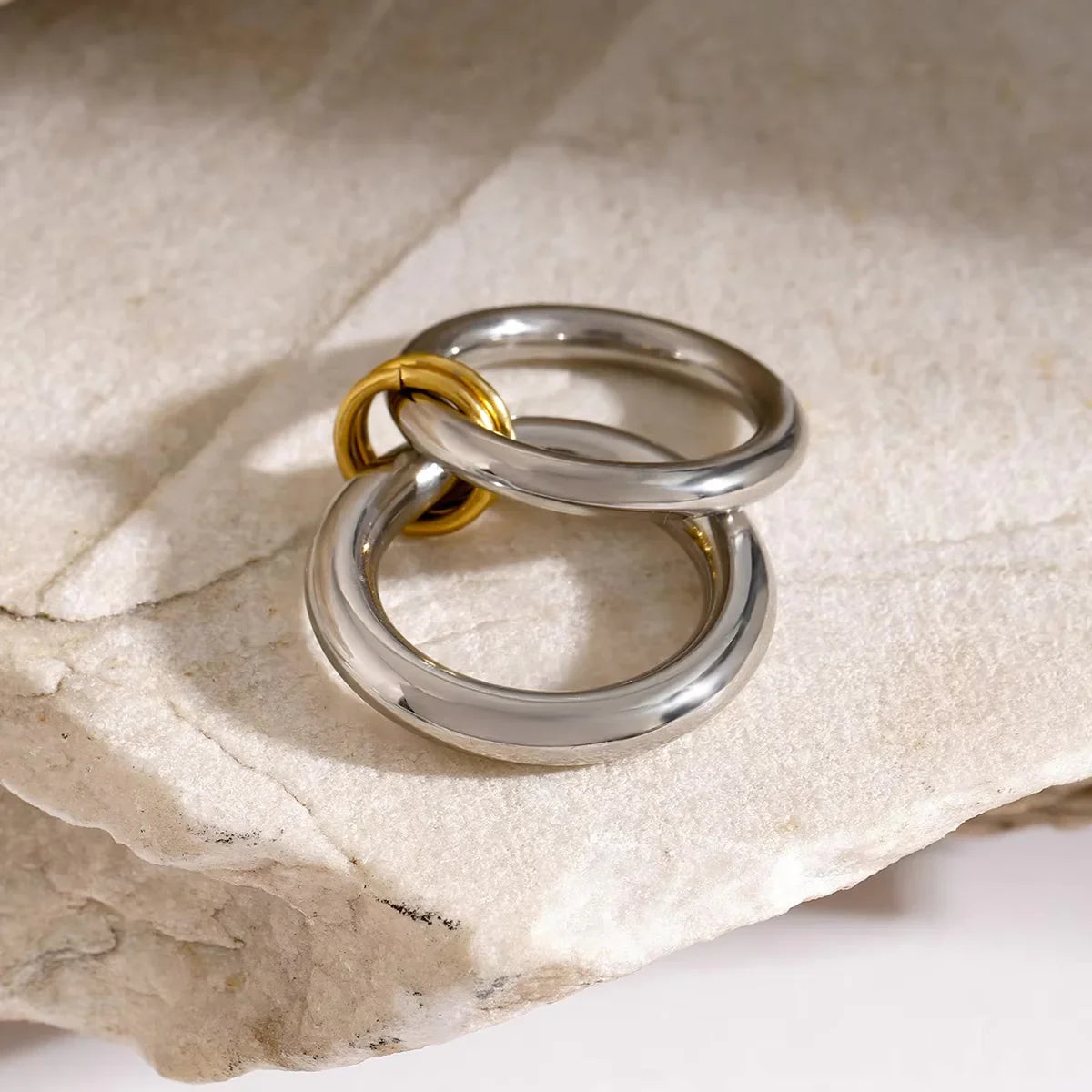 [Amore]Dune Stacked Gold Ring