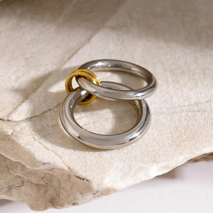 [Amore]Dune Stacked Gold Ring