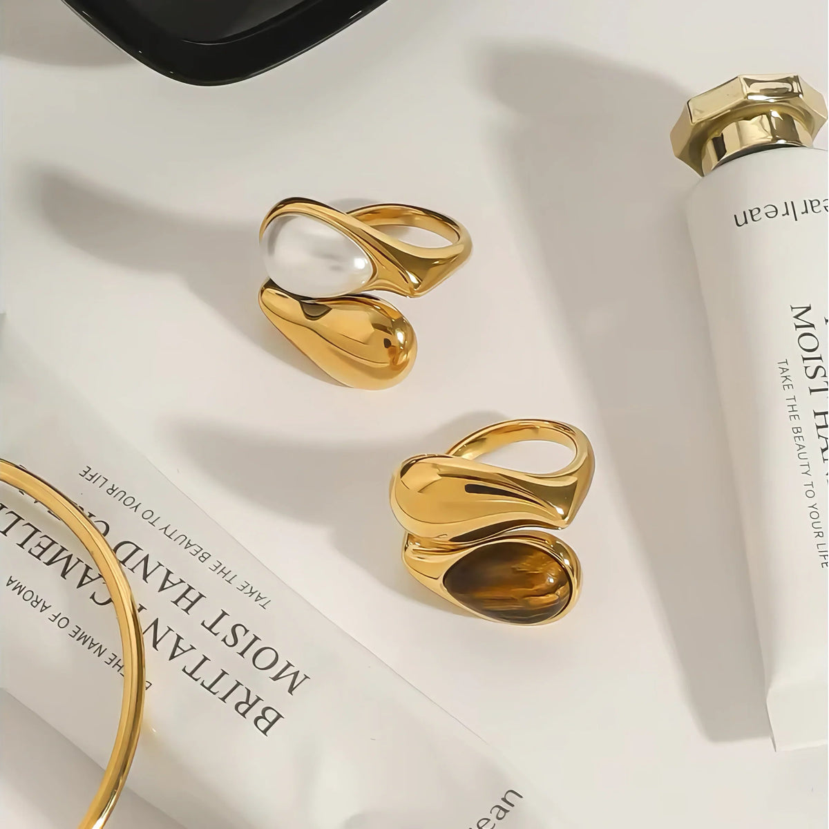 [Amore]Mara Amber Pearl Ring