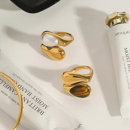 [Amore]Mara Amber Pearl Ring