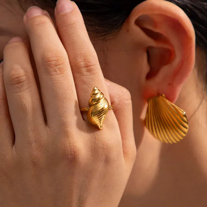 [Amore]Ohana Sea Conch Gold Ring