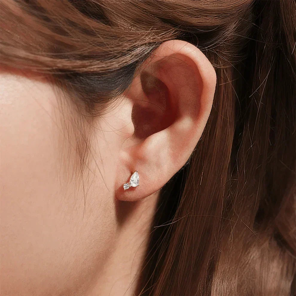 [Amore]Kate Flat Back Diamond Stud