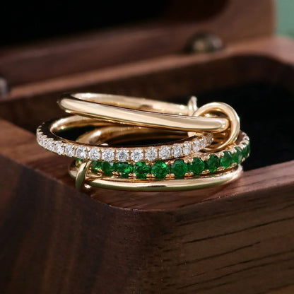 [Amore]Imani Stacked Diamond Ring