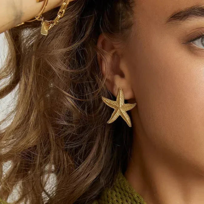 [Amore]Serene Gold Starfish Earrings