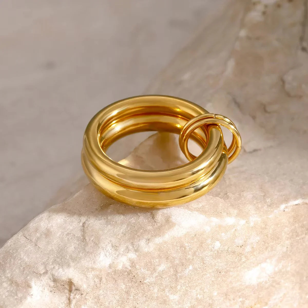 [Amore]Dune Stacked Gold Ring