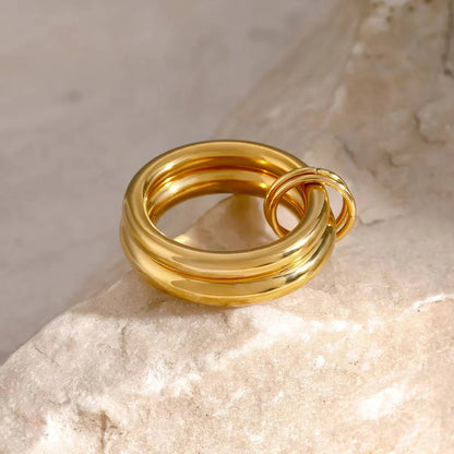 [Amore]Dune Stacked Gold Ring