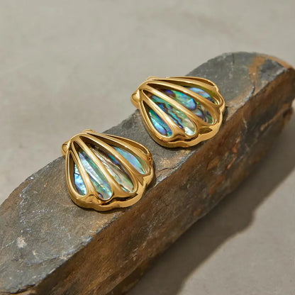 [Amore]Nixie Gold Seashell Earrings