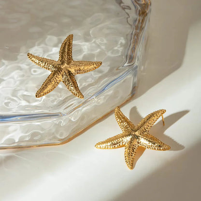 [Amore]Serene Gold Starfish Earrings