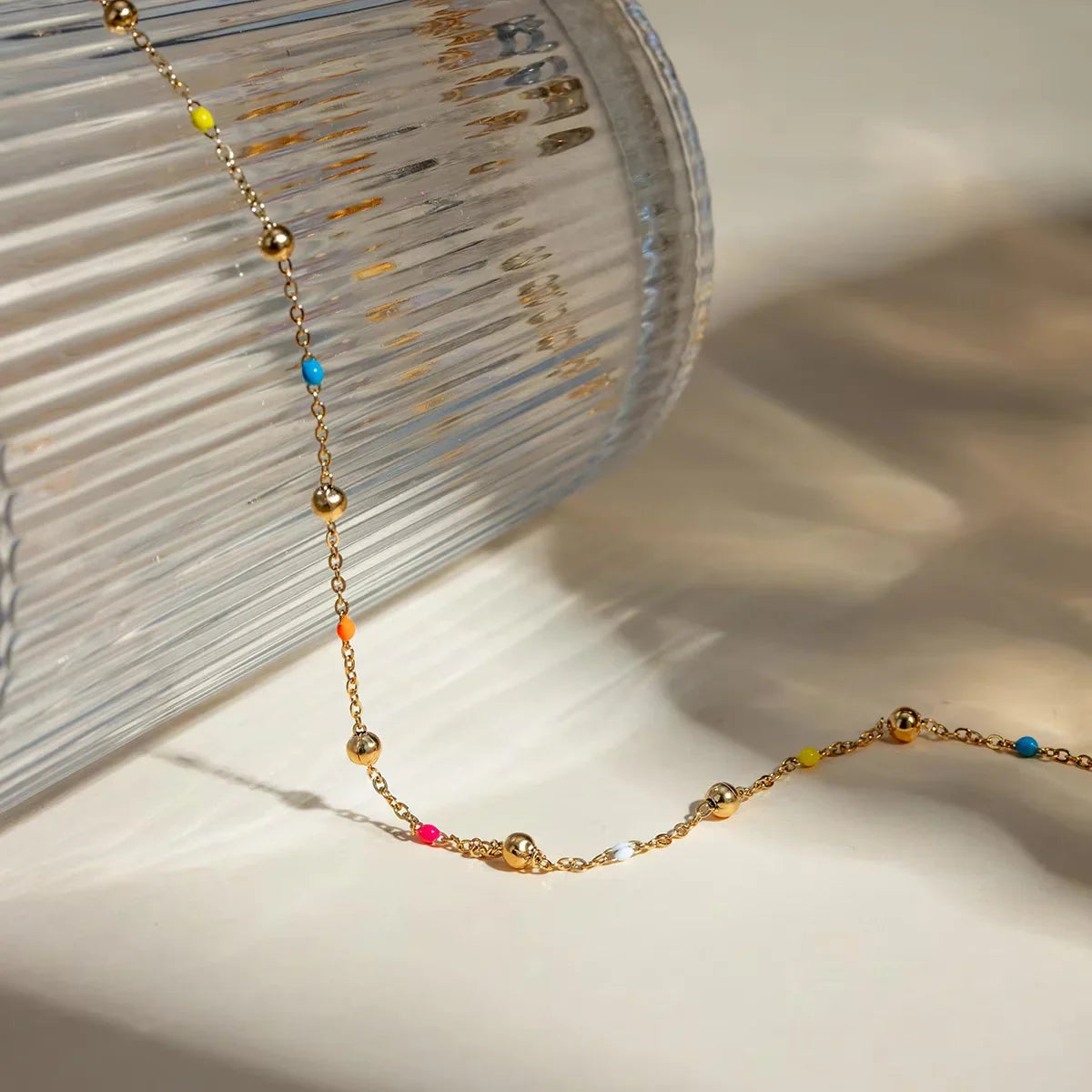 [Amore]Amphitrite Gold Chain Bead Necklace