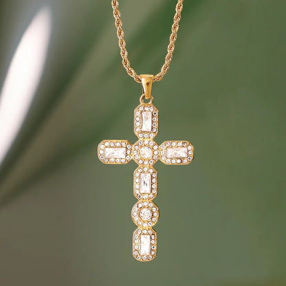 [Amore]Evangelina Diamond Cross Necklace