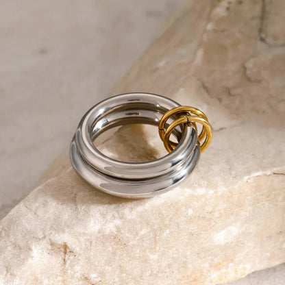 [Amore]Dune Stacked Gold Ring