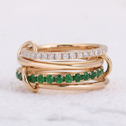 [Amore]Imani Stacked Diamond Ring