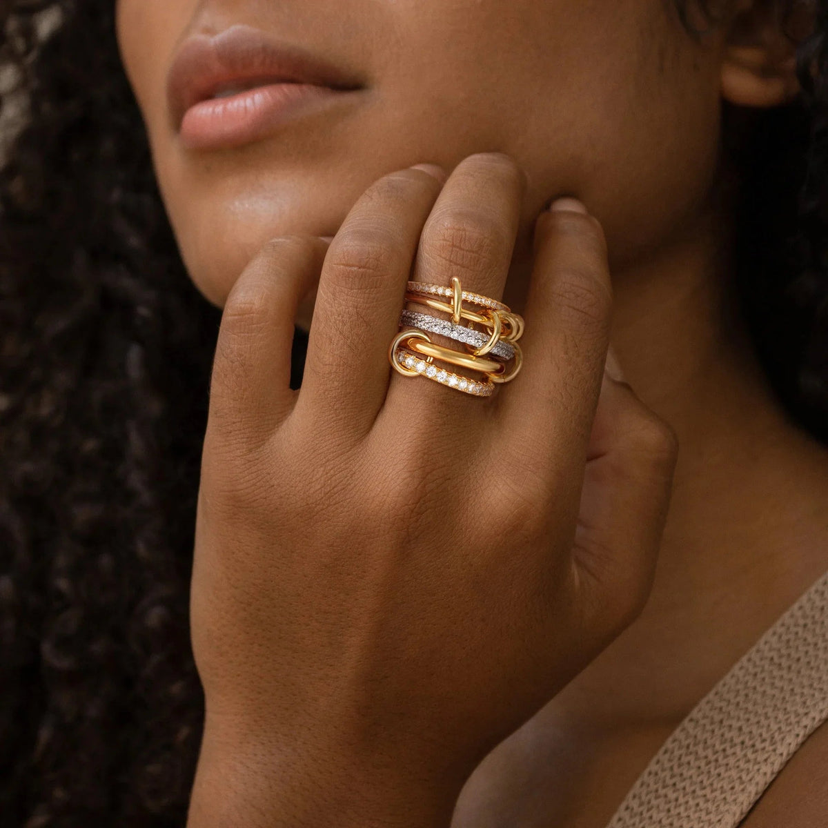 [Amore]Blaise Stacked Diamond Ring